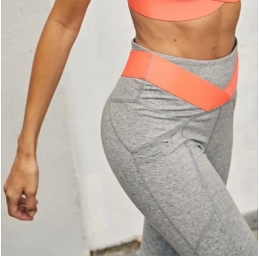 Free People Movement Just Breathe High-Rise Ankle Leggings Heather Grey Size: S